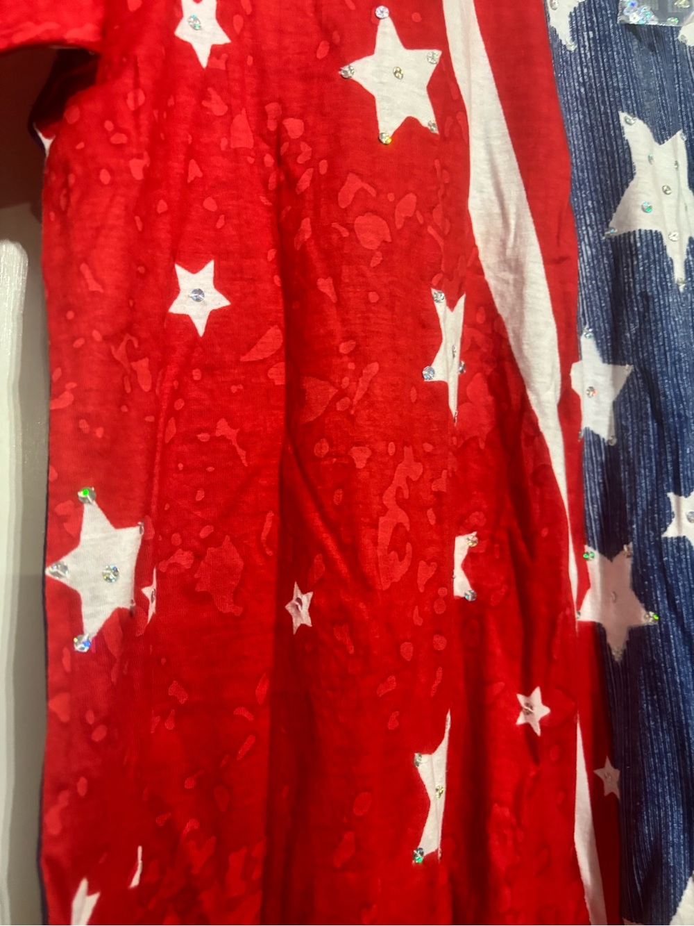 Women's Patriotic American Flag XXL Top, Dress, bathing suit coverup - Picture 3 of 8